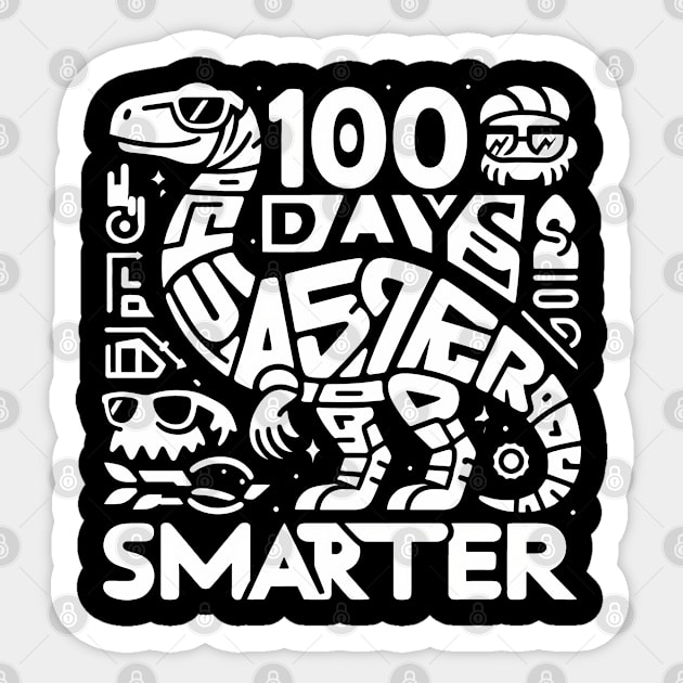 100 Days Smarter - Dinosaur Sticker by ANSAN